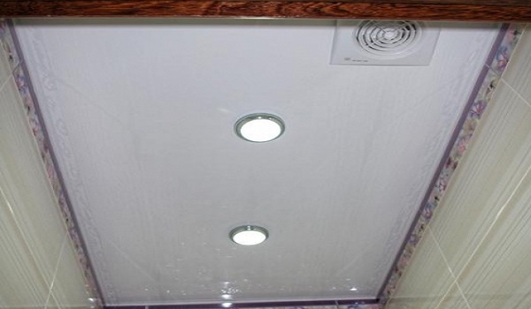 Потолок 1 кв.м. с 2 светильниками.